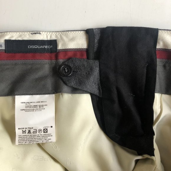 Vintage Y2K DSQUARED Cropped Low Rise Wool Trousers Y2K - Picture 10 of 11